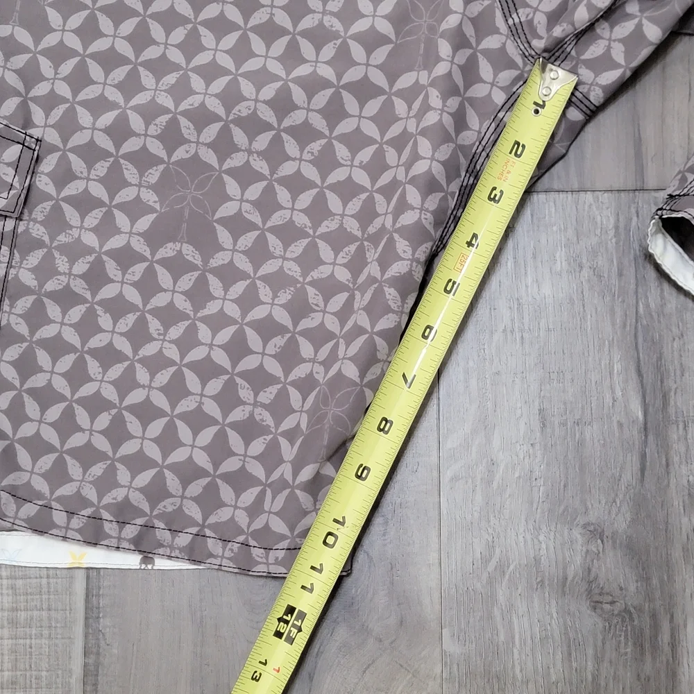 H&M Gray Patterned Swim Trunks with Geometric And Skull Print